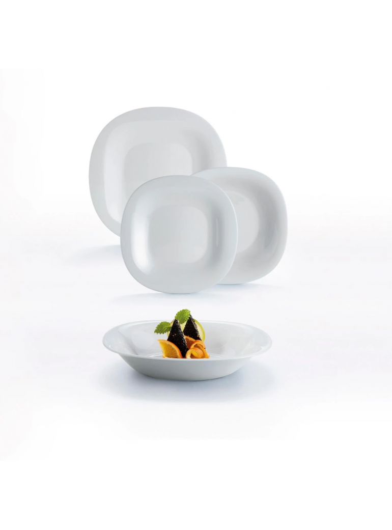 Servizio piatti cucina 18 pezzi moderno bianco nero grigio colore